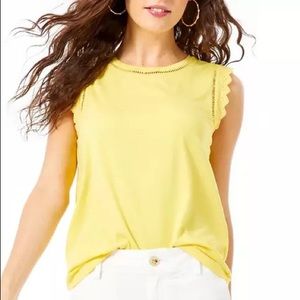 Lilly Pulitzer Agee sleeveless tank top in yellow